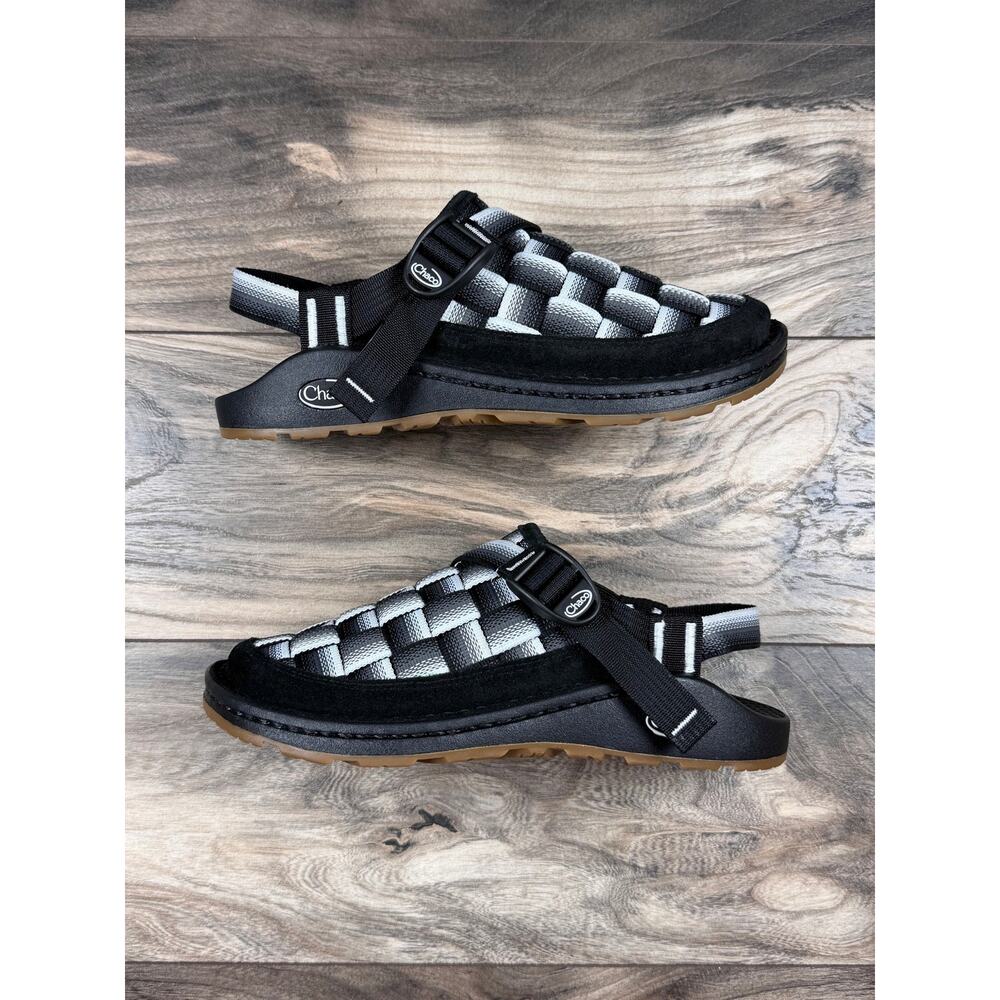 NIB Chaco W9 Canyon Woven Clogs Fade Black White Suede Jacquard Polyester - Picture 5 of 11